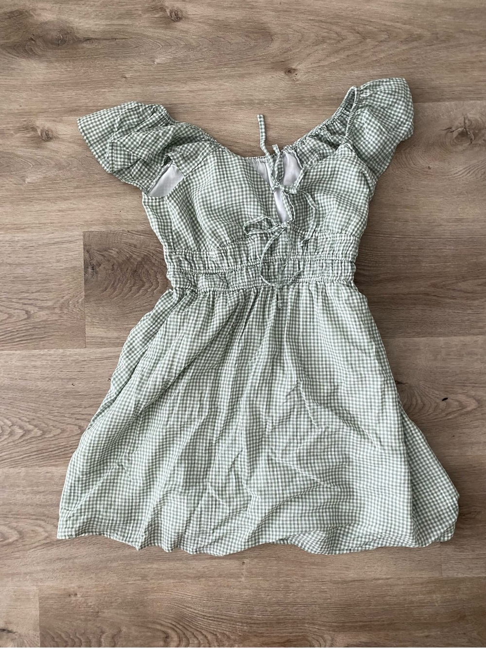 Hollister Light Green Gingham Dress